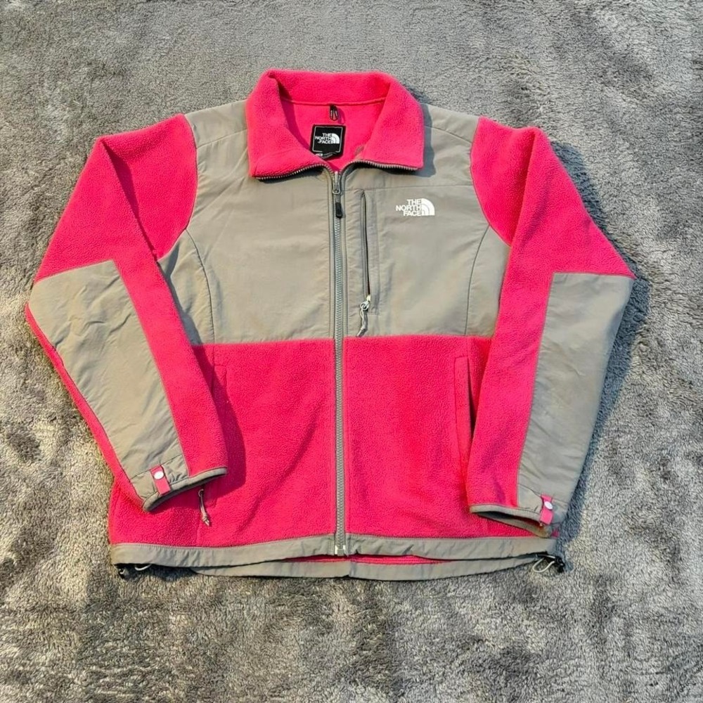 The‎ North Face Cute Light Pink and Grey Fleece Jacket Size Large